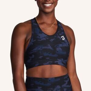 PELOTON Cadent Camo Print High Neck Racerback Bra Size XXL
